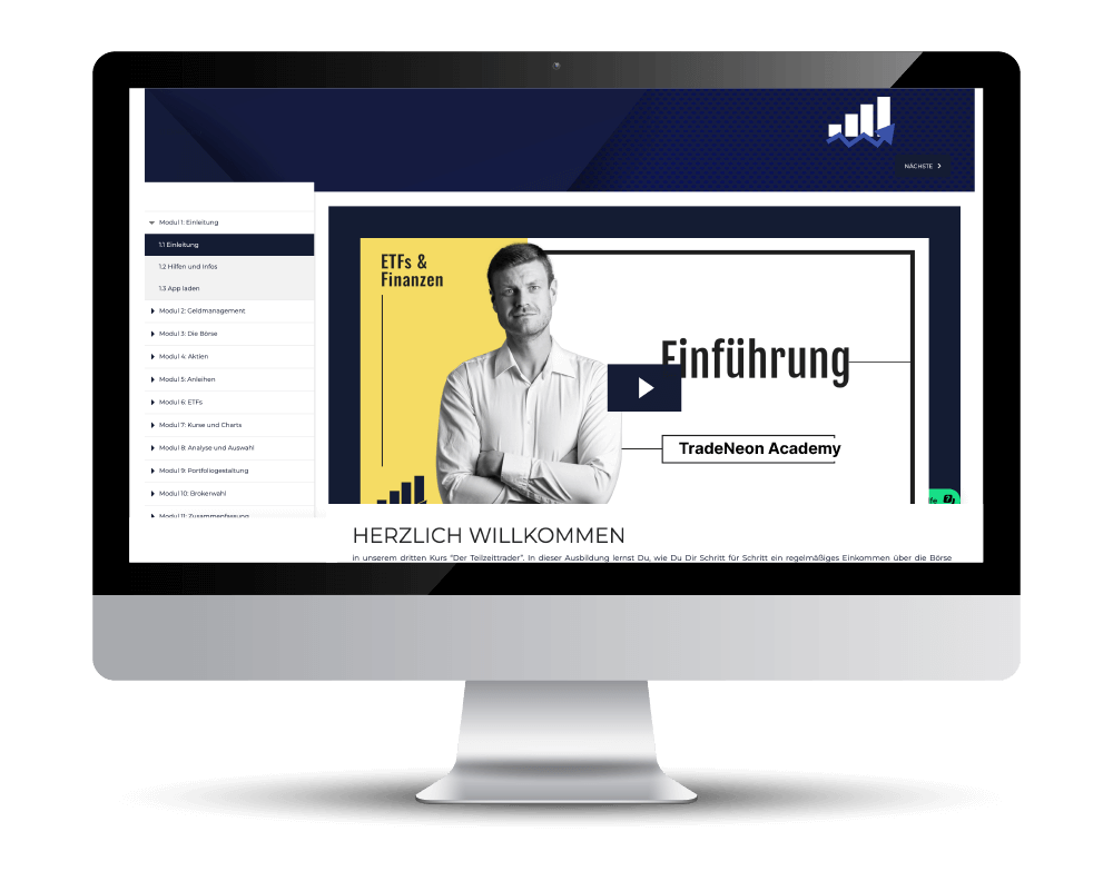 ETF Onlinekurs in der TradeNeon Academy App