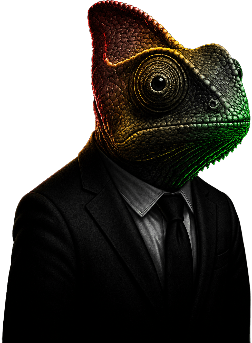 Market Radar chameleon in a green-yellow-red gradient